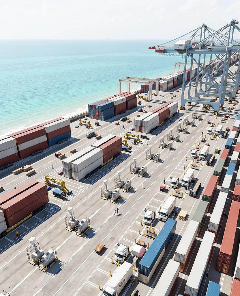 Logistics and data infrastructure in a Pacific port hub